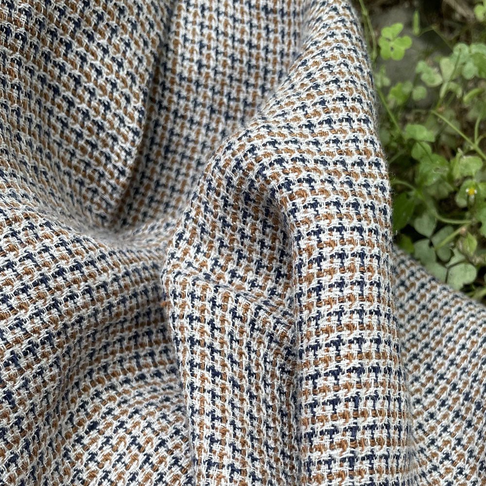 Linen Dobby Tweed Chambray Fabric (6476 6477) - The Linen Lab - Green