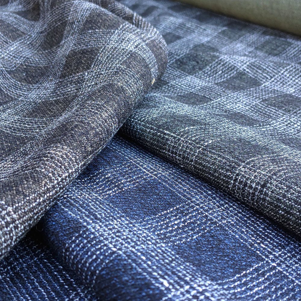 Linen Double Face Tweed Plaid Fabric (6004 6409 6410) - The Linen Lab - Yellow