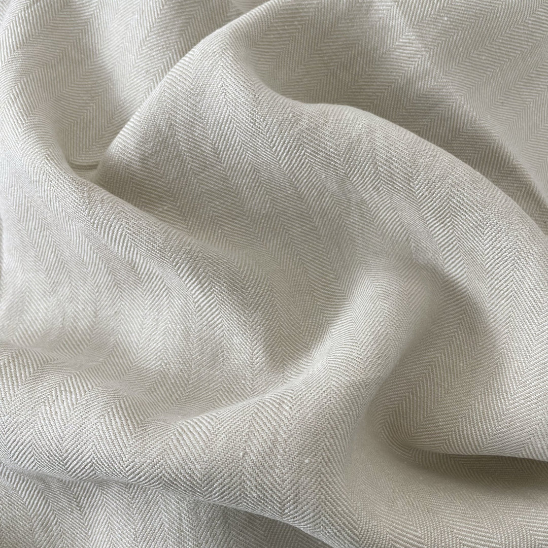 Linen Fabric HBT Herringbone Twill 6862 - The Linen Lab - Beige