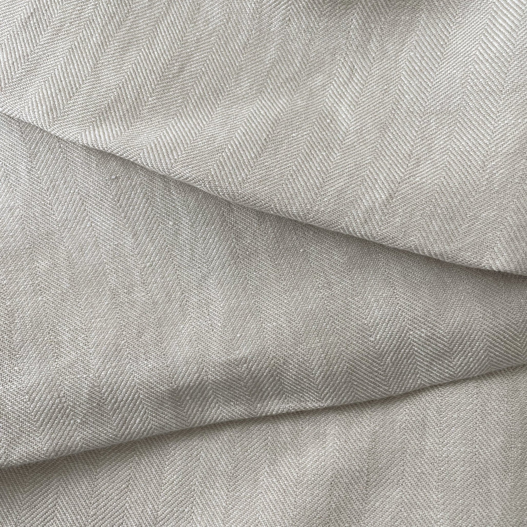 Linen Fabric HBT Herringbone Twill 6862 - The Linen Lab - Beige