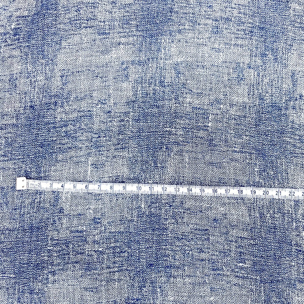 Linen Geometric Jacquard Fabric (6649) - The Linen Lab - Navy
