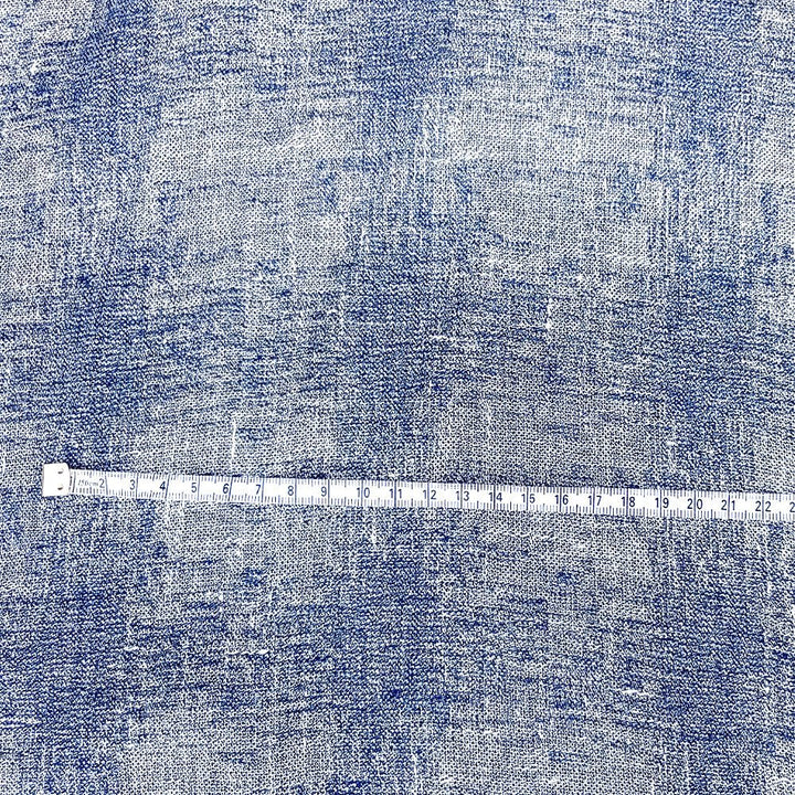 Linen Geometric Jacquard Fabric (6649) - The Linen Lab - Navy