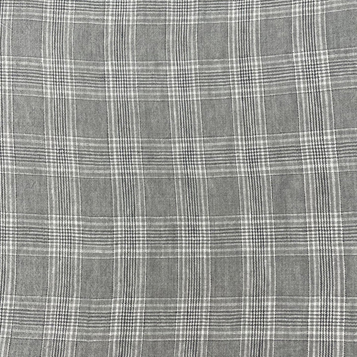 Linen Grey Check Fabric 6634 - The Linen Lab - Grey