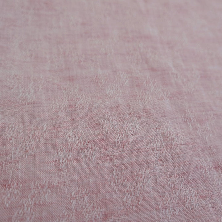Linen Jacquard Small Flower Pattern Fabric (7168 7174 7195 7196 7197) - The Linen Lab - light natural