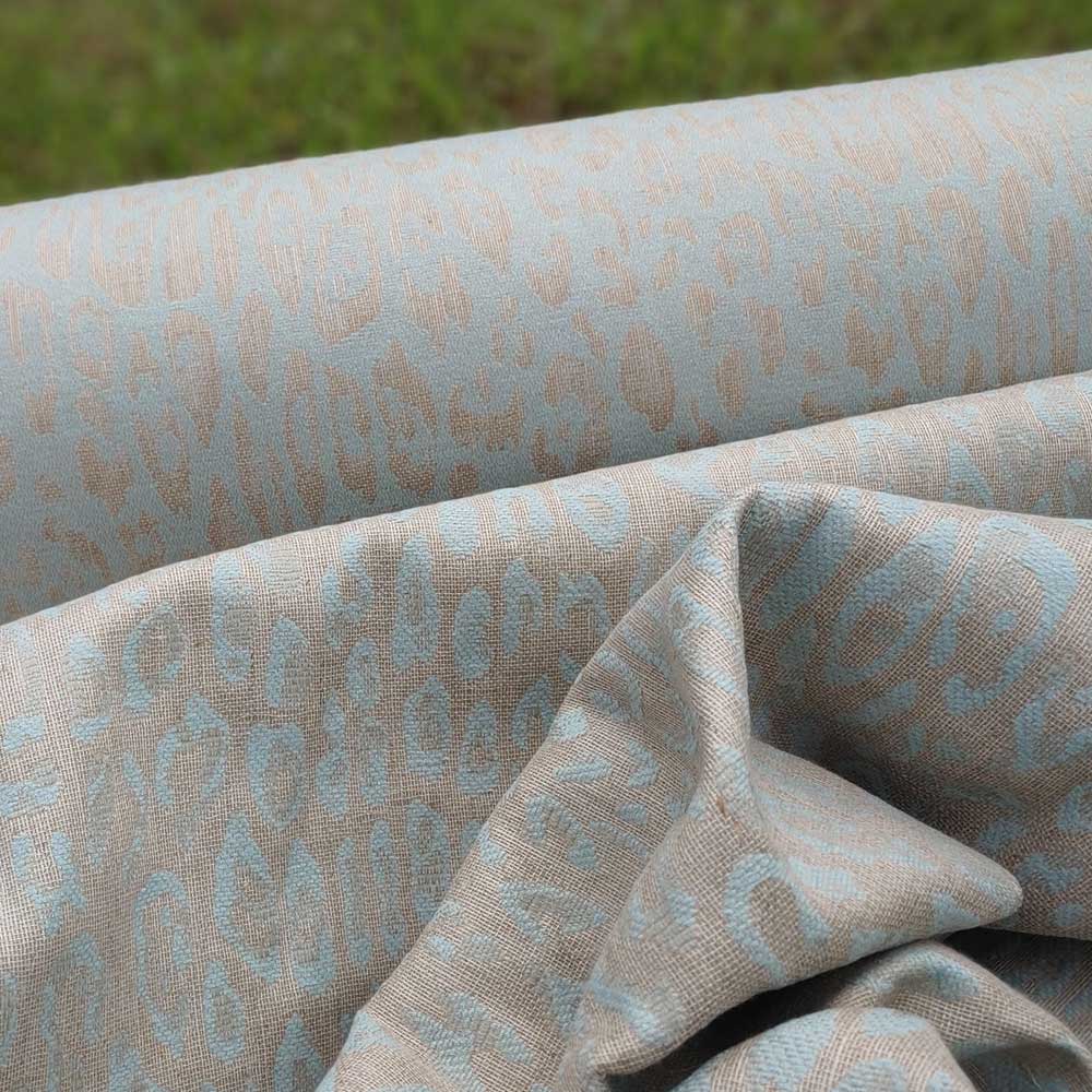 Linen Leopard Jacquard Fabric (6014 6015 6016) - The Linen Lab - Navy