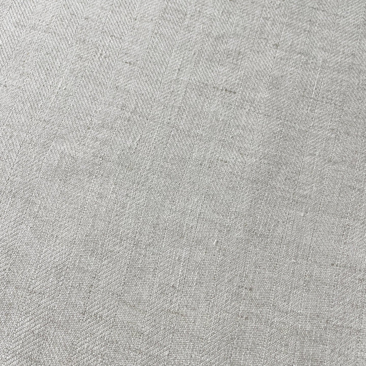 Linen Melange Fabric HBT Herringbone Twill (6667 6668) - The Linen Lab - Light Natural