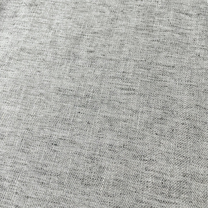 Linen Melange Fabric HBT Herringbone Twill (6667 6668) - The Linen Lab - Grey