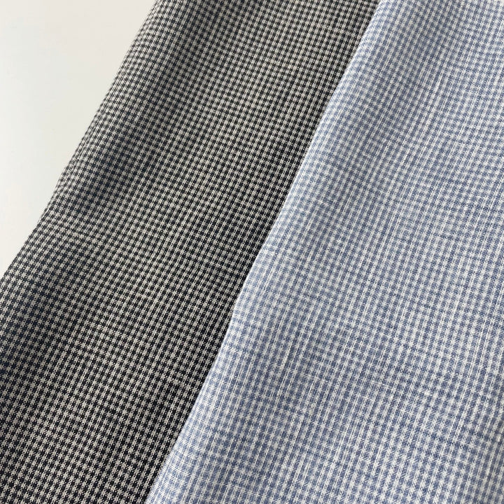 Linen Mini Gingham Check 6793 6794 - The Linen Lab - 6793 BLACK