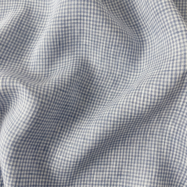 Linen Mini Gingham Check 6793 6794 - The Linen Lab - 6794 BLUE