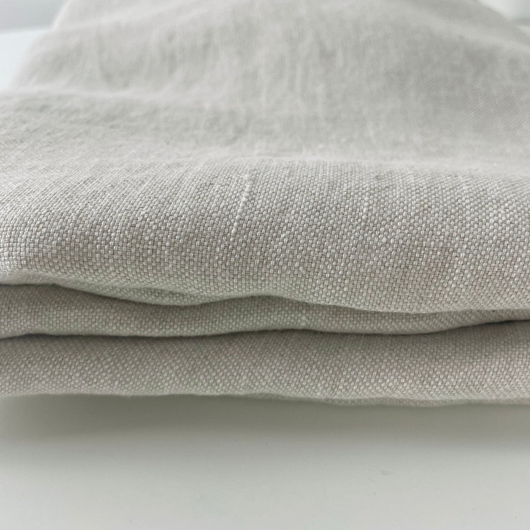 Linen Natural Grey Dot Fabric 7288 7438 - The Linen Lab - Natural