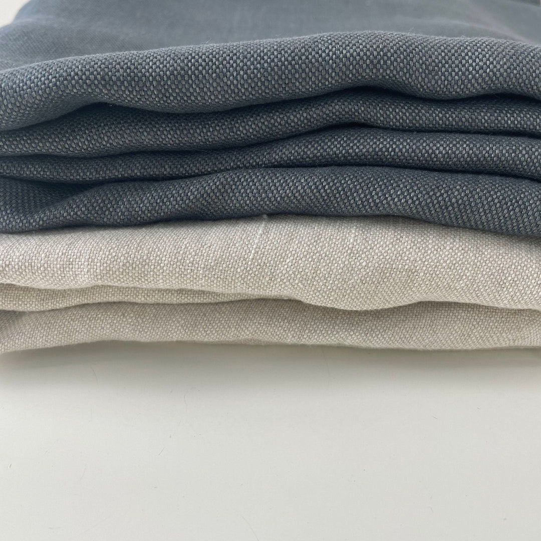 Linen Natural Grey Dot Fabric 7288 7438 - The Linen Lab - Natural