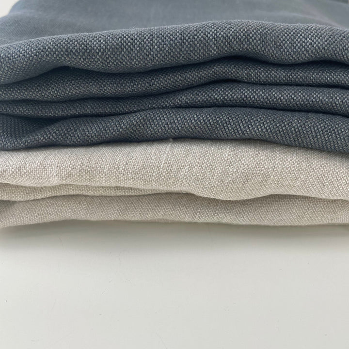 Linen Natural Grey Dot Fabric 7288 7438 - The Linen Lab - Natural