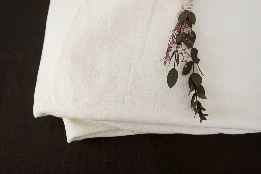 Linen Rayon 30s Wrinkled Fabric - The Linen Lab - Ivory