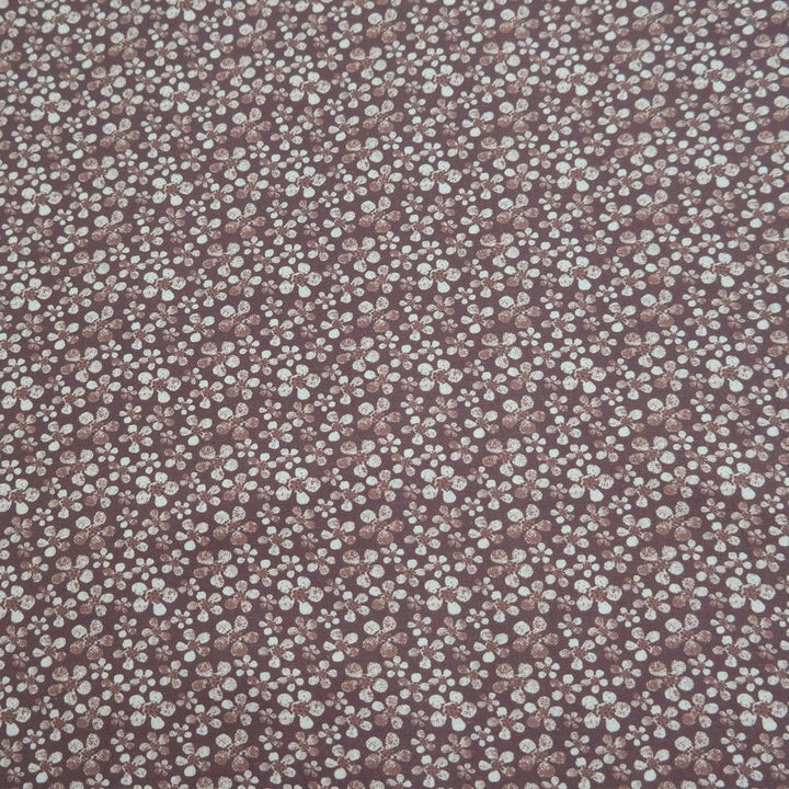 Linen Rayon Fabric Flower Print 7356 7357 - The Linen Lab - BROWN 7356