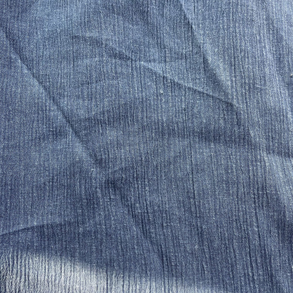 Linen Rayon Pigment Bio-washed Fabric with Wrinkle Effect - The Linen Lab - dark green
