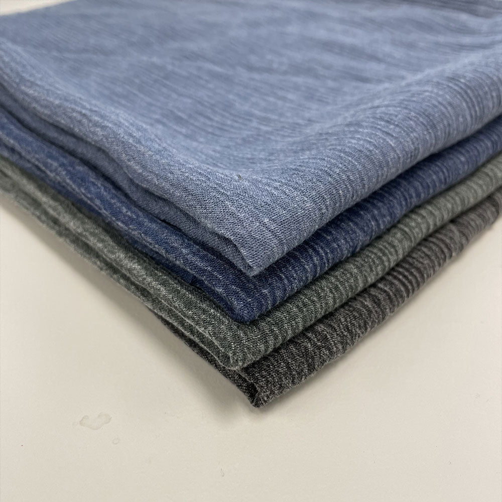 Linen Rayon Pigment Bio-washed Fabric with Wrinkle Effect - The Linen Lab - dark green