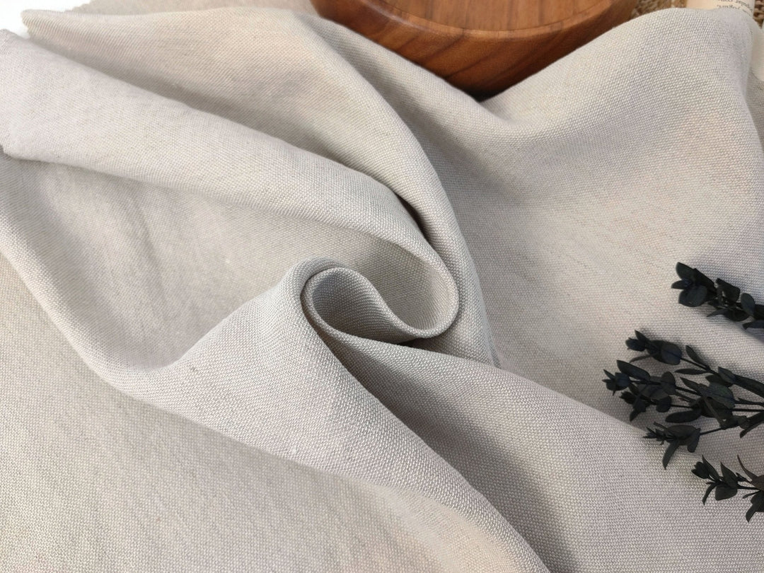 Linen Rayon PU Stretch Dobby Weave Fabric 6643 6644 - The Linen Lab - Natural