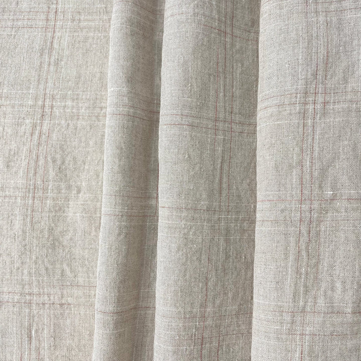 Linen Spaced Dyed Check Fabric 7347 - The Linen Lab - 7347 NATURAL