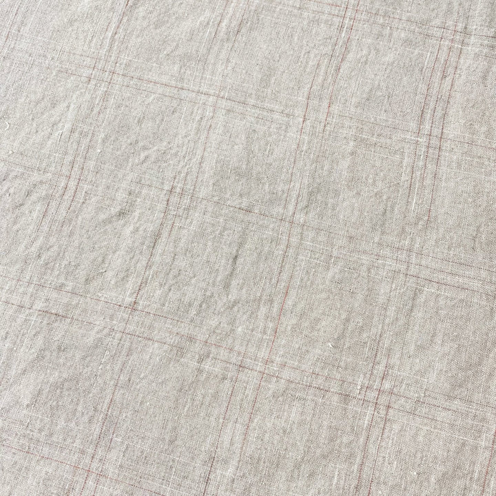 Linen Spaced Dyed Check Fabric 7347 - The Linen Lab - 7347 NATURAL