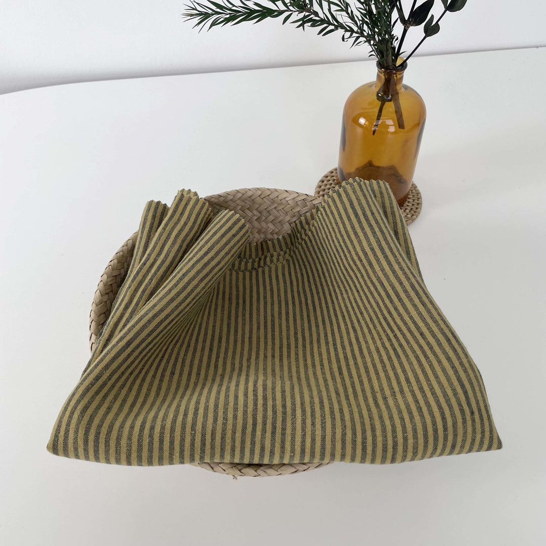 Linen Thin Stripe Fabric 6267 6495 6496 - The Linen Lab - Yellow