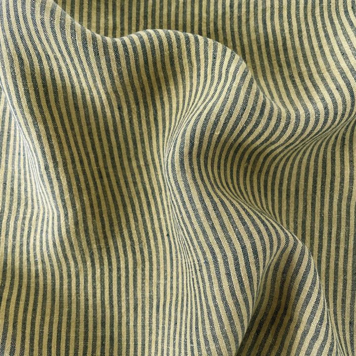 Linen Thin Stripe Fabric 6267 6495 6496 - The Linen Lab - Yellow