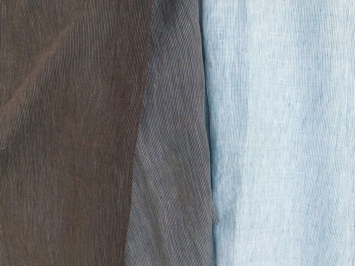 Linen Thin Stripe Fabric 6404 7647 6882 6883 - The Linen Lab - Orange