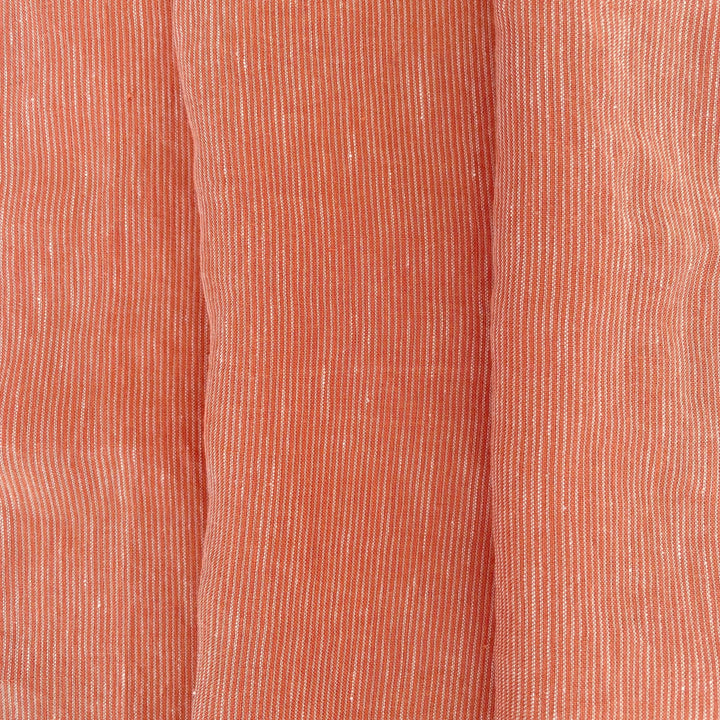 Linen Thin Stripe Fabric - The Linen Lab - Brown