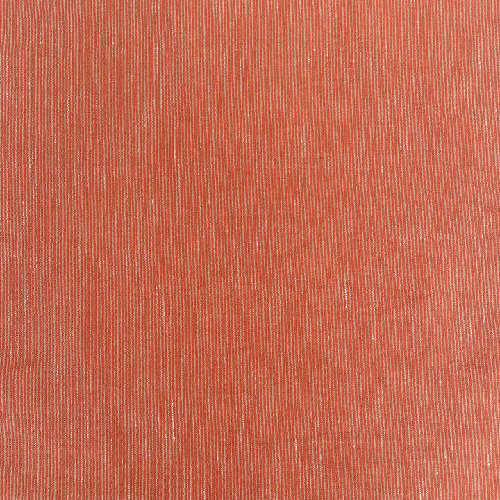 Linen Thin Stripe Fabric - The Linen Lab - Orange