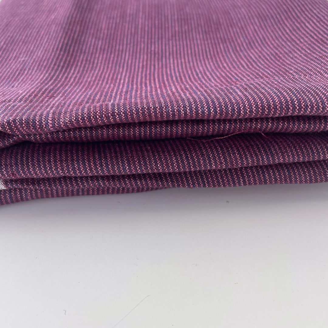 Linen Violet Stripe Fabric 6755 - The Linen Lab - Violet