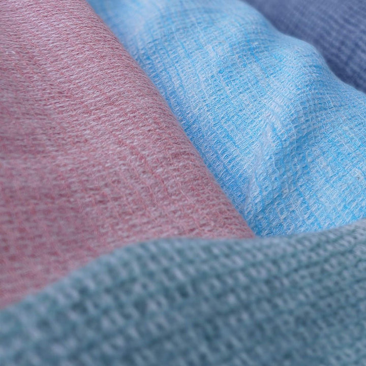 Linen Waffle Tweed Fabric - The Linen Lab - Light Blue