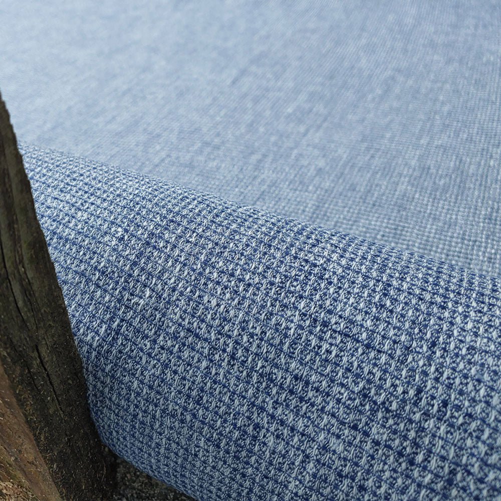 Linen Waffle Tweed Fabric - The Linen Lab - Navy