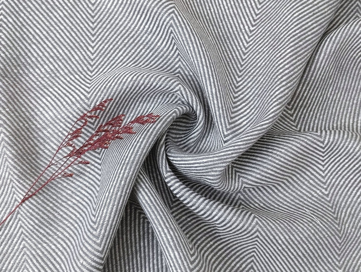 Luxurious Linen-Rayon HBT Fabric: Big Size with Two-Tone Chambray Design 6062 6063 - The Linen Lab - Gray(Light)