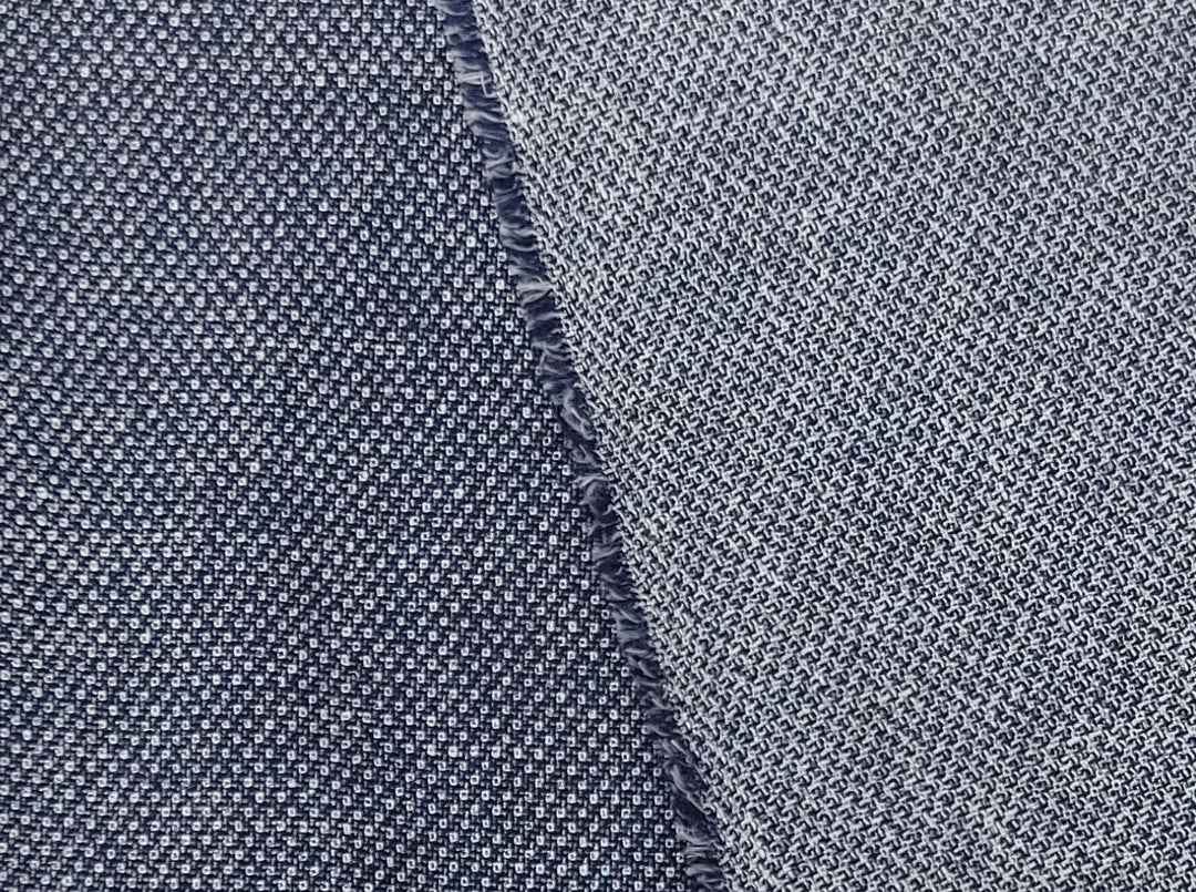 Medium Weight Linen Cotton Polyester Dobby Fabric 4636 - The Linen Lab - Navy(Dark)