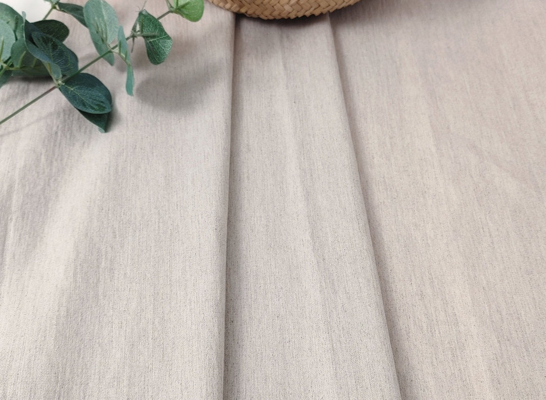 Natural Comfort: Linen Cotton Stretch Twill Fabric 6336 - The Linen Lab - Natural