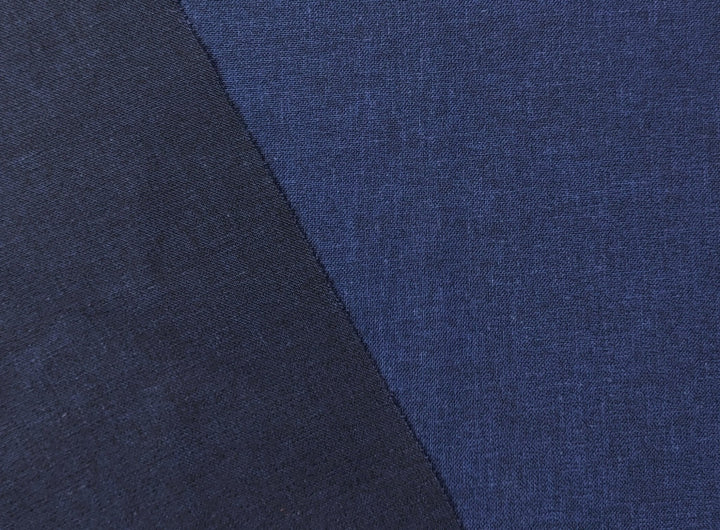 Navy Dobby Chambray Linen Blend Fabric 4047 - The Linen Lab - Navy