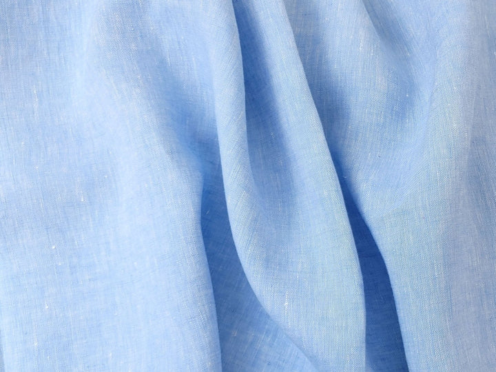 Premium 100% Linen Chambray Fabric - Medium-Light Weight, Plain Weave 7800 7801 - The Linen Lab - Blue