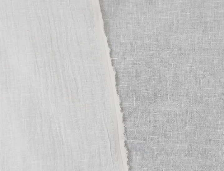 Pure Linen Slight Wrinkle - Effect Fabric - High - Twist Yarn, Low Density 6554 - The Linen Lab - White