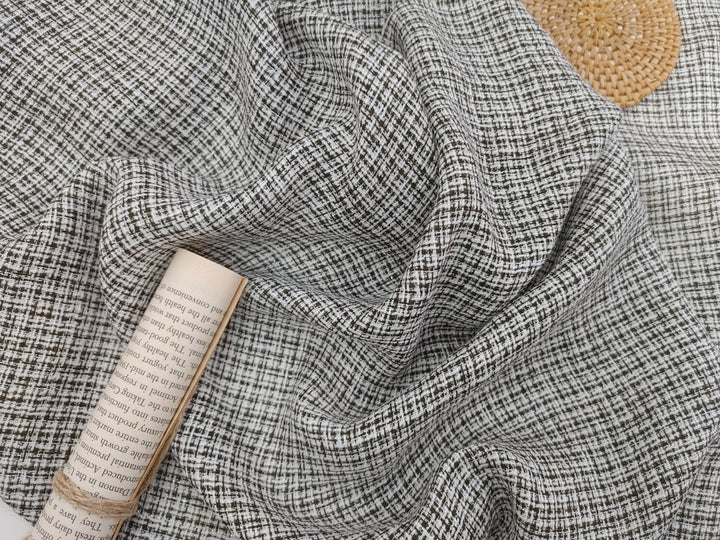 Radiant Ramie Elegance: A Light-Weight Tweed Infused with Metallic Lurex Brilliance 1699 - The Linen Lab - Grey