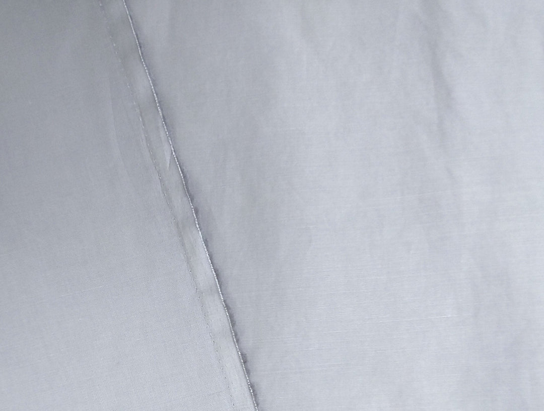 Ramie Cotton Fabric: Light Grey Broken Twill Weave with Glossy Finish 3585 - The Linen Lab - Grey