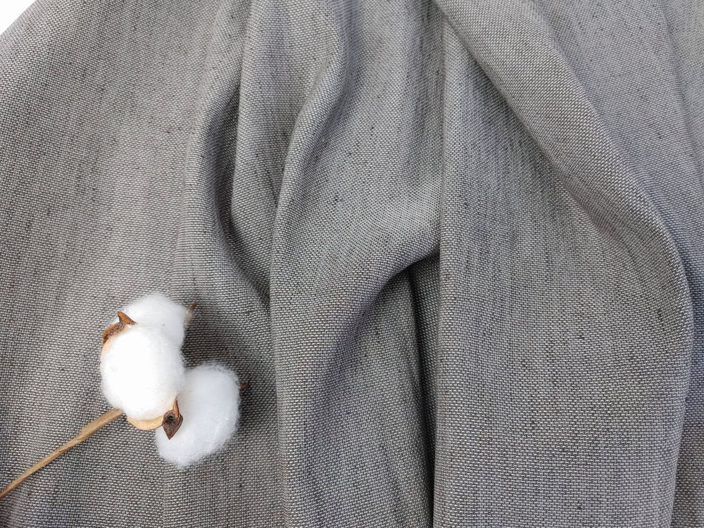 Rich Mocha Dobby Stretch: Linen Rayon Blend Fabric 6072 - The Linen Lab - Brown