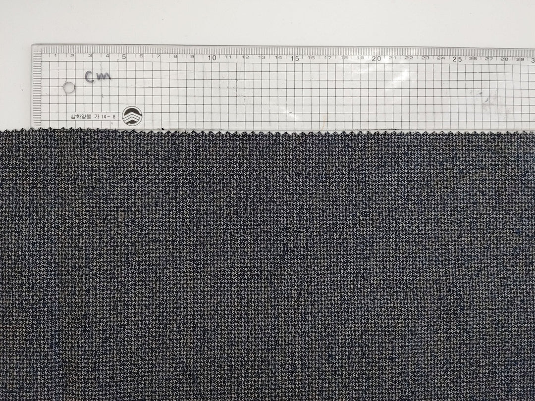 Serenity Linen Blend: Subtle Starcheck Fabric 2561 - The Linen Lab - Navy