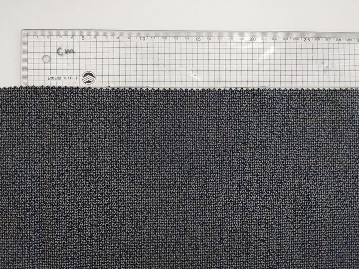 Serenity Linen Blend: Subtle Starcheck Fabric 2561 - The Linen Lab - Navy