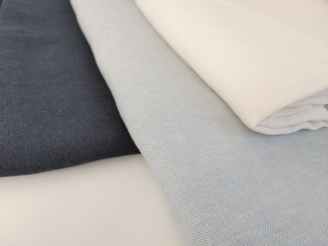 Silk Linen Canvas Mat Fabric 6555 6935 6494 - The Linen Lab - Blue