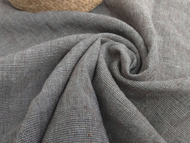 Sophisticated Threads: Linen Polyester Glen Plaid with Twisted Yarn 7121 7122 7611 - The Linen Lab - Beige