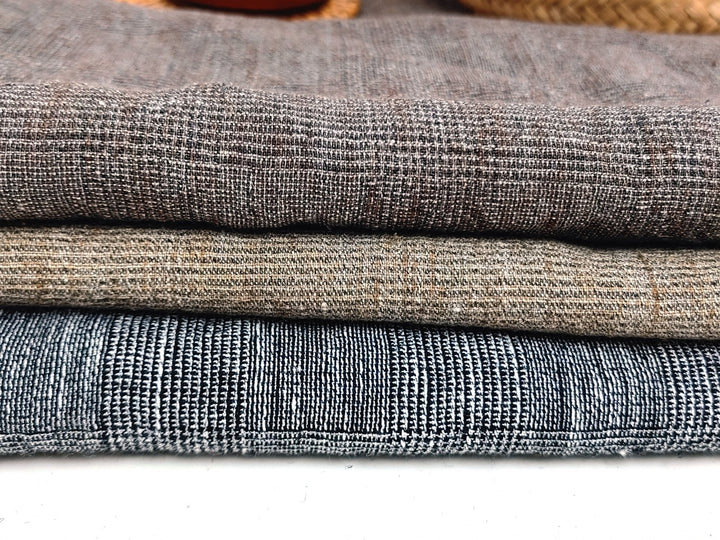 Sophisticated Threads: Linen Polyester Glen Plaid with Twisted Yarn 7121 7122 7611 - The Linen Lab - Beige